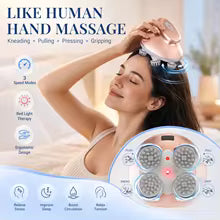 Electric Scalp Massager Red Light Head Massage Device Deep Kneading Hair Scalp USB Rechargeable Neck Shoulder Spa Tool