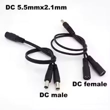 2 way DC Power adapter Cable DC 5.5mmx2.1mm male to female Splitter Cable connector Plug extension for CCTV LED strip light t1