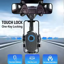 Car Phone Mount, 6-Point Hook Gravity Clamp for Vent Mirror, Multifunctional Rotating Dashboard Navigation Stand