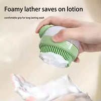 Silicone Dog Bath Brush with Shampoo Dispenser, Soft Pet Grooming Brush Foaming Massage Tool for Dogs Cats Hair Fur Cleaning