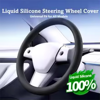 Universal Car Steering Wheel Cover Liquid Silicone Glove Cover Texture Soft MultiColor Car Accessories Non-slip Steering Covers