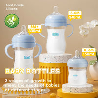 Newborn Baby350 ML Bottle  Baby PP Bottle with Handle Milk BottleFeeding Baby Bottles Newborn Feeding Supplies BPA-FREE