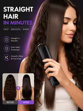 Cordless Hair Straightener Brush USB Rechargeable Portable Straightening Comb LED Display Ceramic Ionic Hot Comb