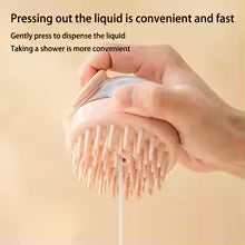 Silicone Dog Bath Brush with Shampoo Dispenser, Soft Pet Grooming Brush Foaming Massage Tool for Dogs Cats Hair Fur Cleaning