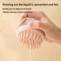 Silicone Dog Bath Brush with Shampoo Dispenser, Soft Pet Grooming Brush Foaming Massage Tool for Dogs Cats Hair Fur Cleaning