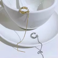 Crystal Tassel Non-Piercing Cuff Earing Clip Earring For Women Shiny Rhinestone Chain Fake Cartilage Piercing Jewelry