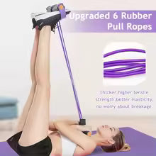 Six-Tube Pedal Tensioner Multi-Functional Household Fitness Equipment Yoga Abdominal Strengthening Elastic Band Tension Rope