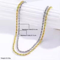 New Simple Classic Rope Chain for Men Women Necklace Casual Punk Stainless Steel Figaro Twisted Cuban Chain Necklace Jewelry