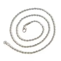 New Simple Classic Rope Chain for Men Women Necklace Casual Punk Stainless Steel Figaro Twisted Cuban Chain Necklace Jewelry